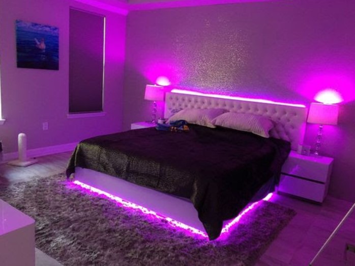 simple led panel design for small bedroom