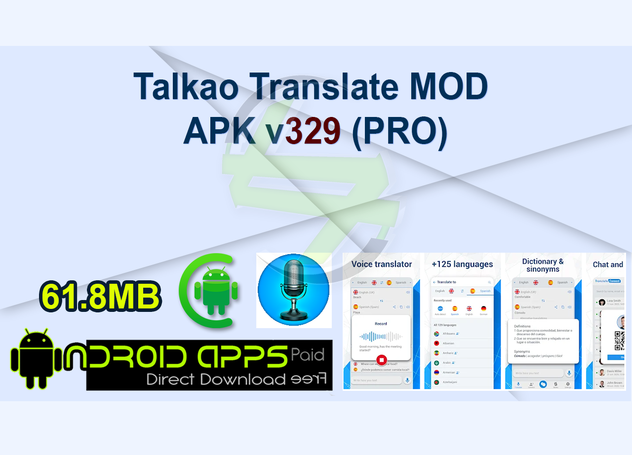 Talkao Translate MOD APK v329 (PRO)