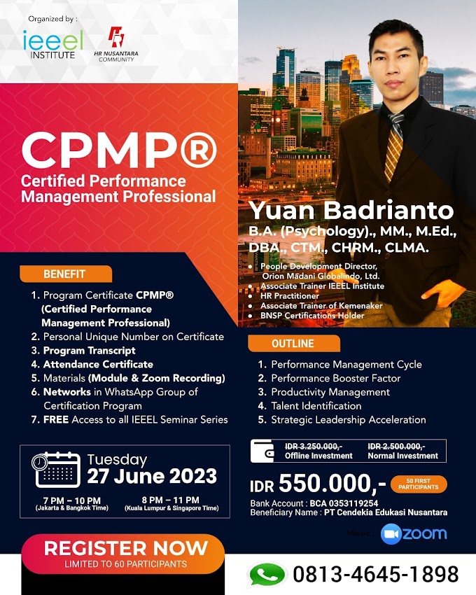 WA.0813-4645-1898 | Certified Performance Management Professional (CPMP®) 27 Juni 2023