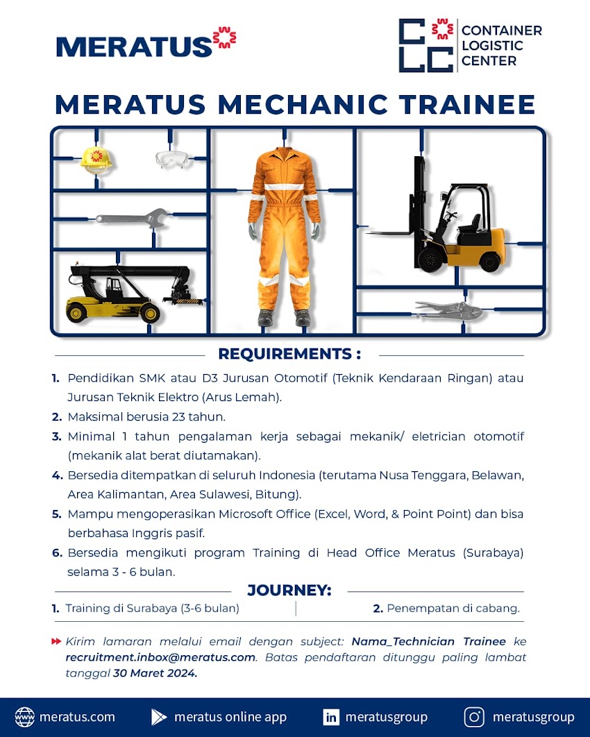Meratus Mechanic Trainee Tahun 2024