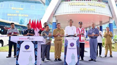 Presiden Jokowi Resmikan Terminal Pakupatan Tipe A di Kota Serang.