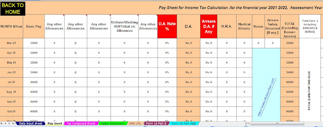 Auto-fill Income Tax Preparation Software in Excel