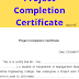 Project Completion Certificate word Format sample template