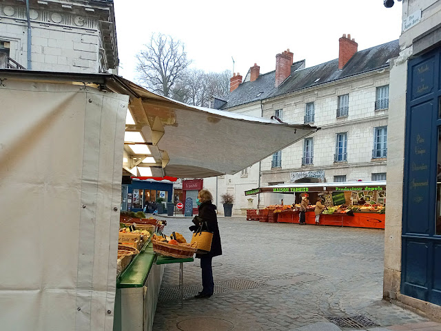 Loches market in winter, Indre et Loire, France. Photo by Loire Valley Time Travel.