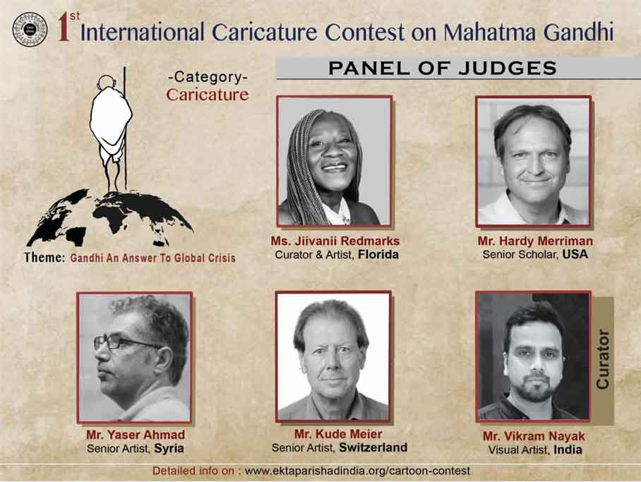 Egypt Cartoon ..  Jury of 1st International Cartoon & Caricature Contest on Mahatma Gandhi