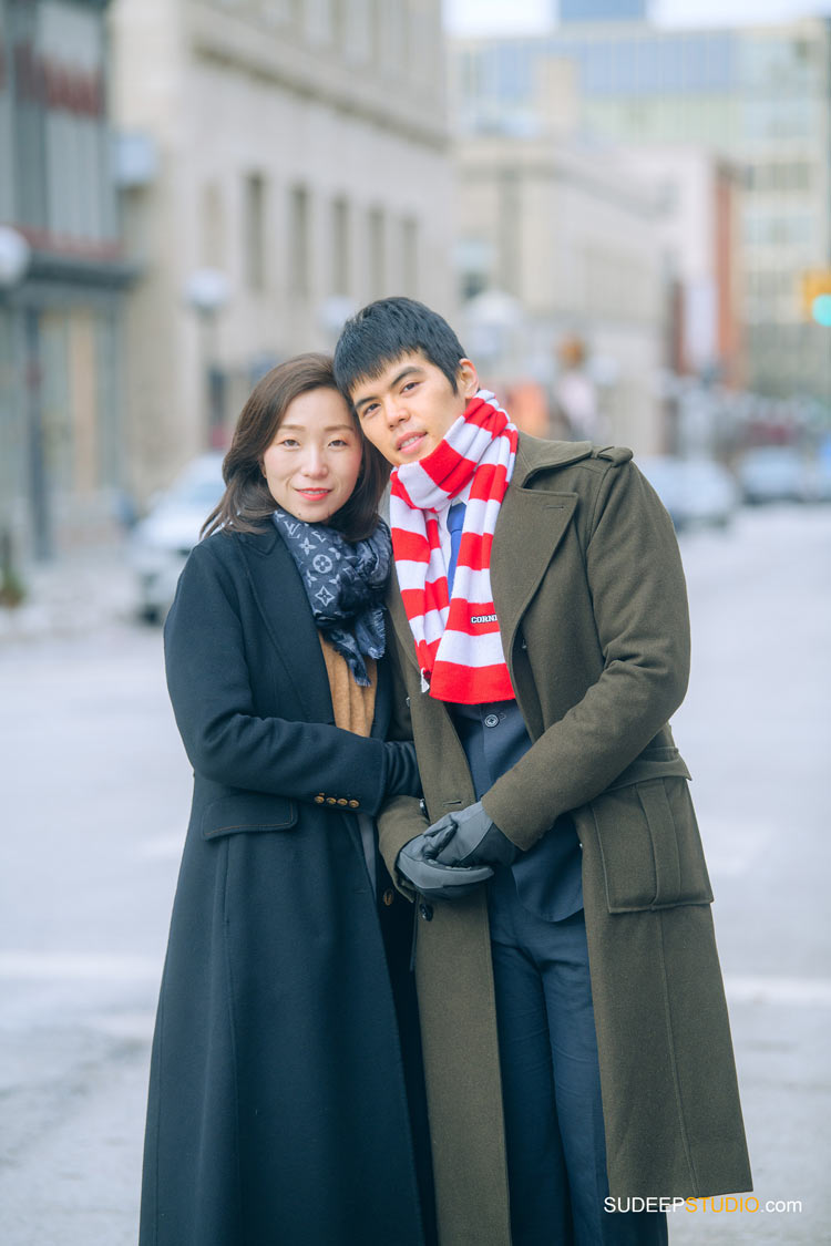 Ann Arbor Winter Snow Engagement Pictures in Ann Arbor Downtown by SudeepStudio.com Ann Arbor Wedding Photographer