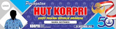 Desain Spanduk HUT KORPRI 2021 PSD