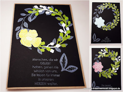 Trauerkarten mit Kranz und Blüte Stampin' Up! www.eris-kreativwerkstatt.blogspot.de