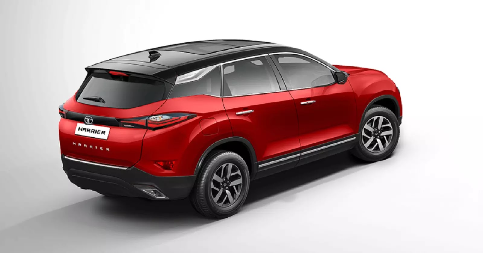 red clour suv tata harrier arial view