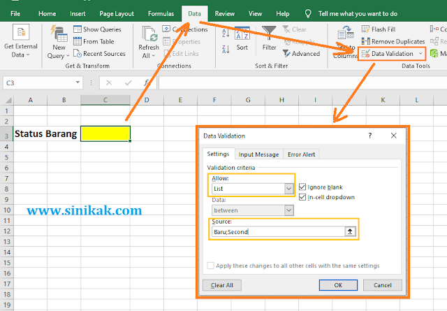 CARA MEMBUAT DROPDOWN LIST EXCEL SEDERHANA