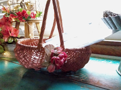 dusty pink old basket
