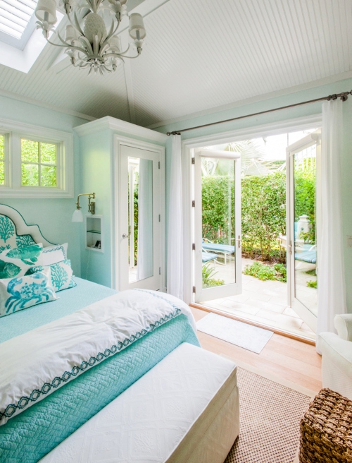 Turquoise Coastal Bedroom Ideas