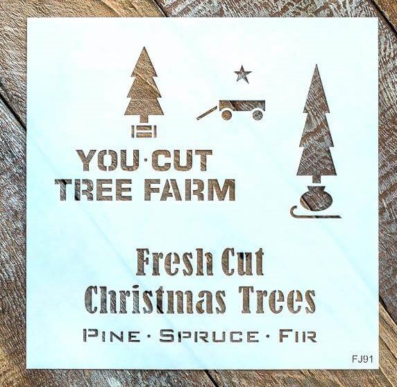 Photo of an Old Sign Stencils Mini Christmas Trees stencil.