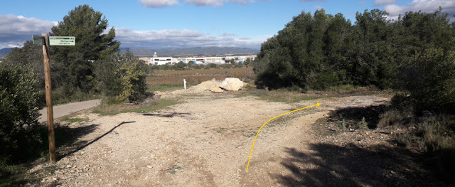 CIMS I COTES DEL BAIX PENEDÈS - BELLVEI AL CASTELL DE LA MUGA, corriol en direcció a La Muga, per l'antic camí de carro, Ruta-1