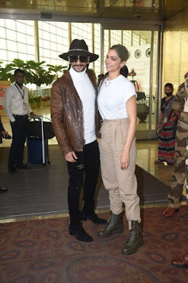 Deepika and Ranveer Singh spotted at Airport