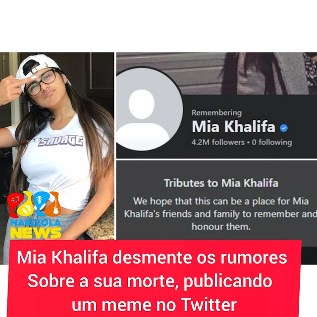 Mia Khalifa está morta? Atriz twitta meme após sua página no Facebook virar memorial