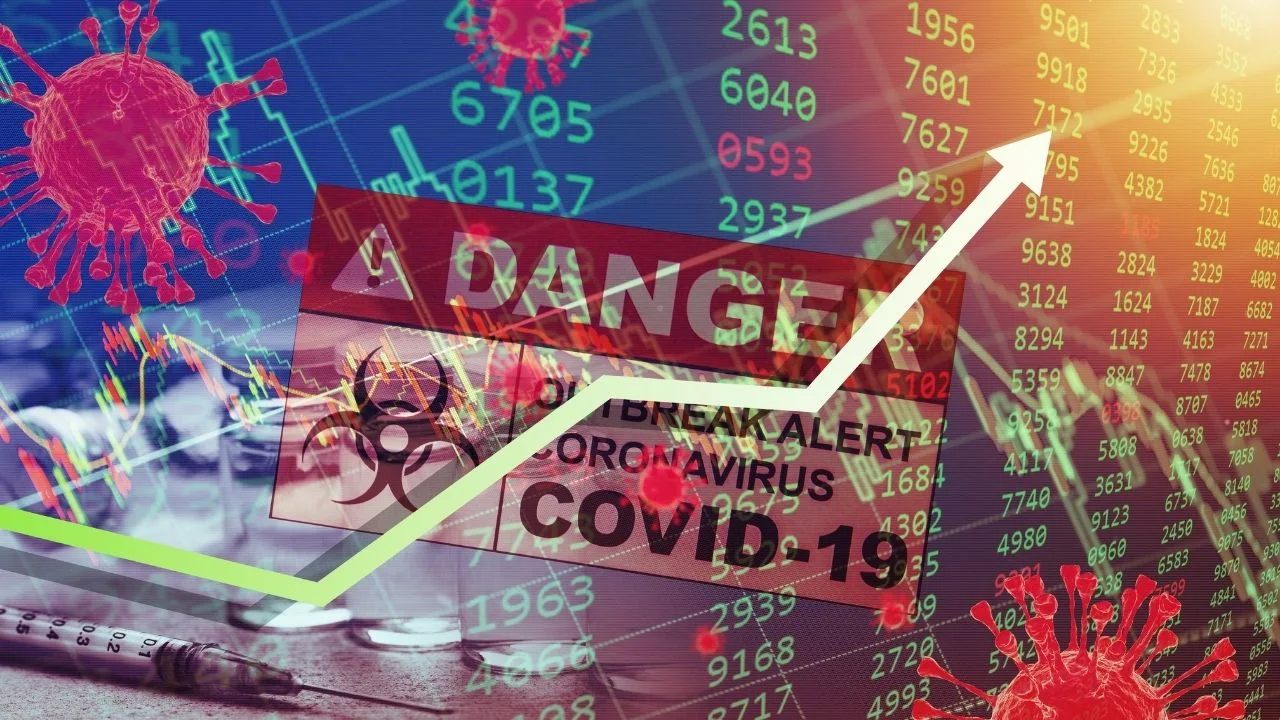Business stock market rising up arrow high after coronavirus (covid-19) pandemic concept.