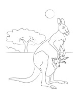 Kangaroo coloring page for children