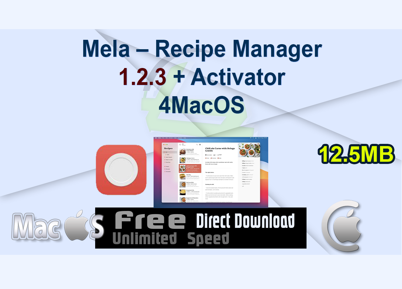 Mela – Recipe Manager 1.2.3 + Activator 4MacOS