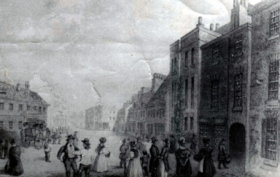 A painting showing how Brigg Market Place looked in the early 19th century