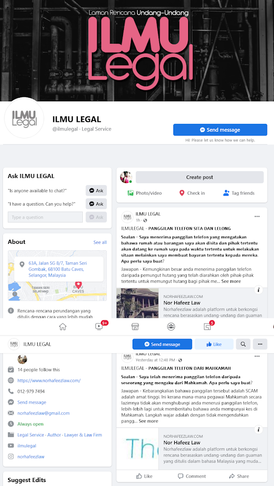 norhafeezlaw facebook, ilmulegal, peguam facebook