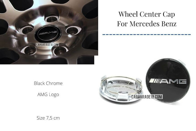 Black Chrome AMG Logo Wheel Center Cap Size 75mm For Mercedes Benz