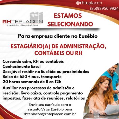 ESTÁGIO DE ADMINISTRAÇÃO CONTÁBEIS OU RH