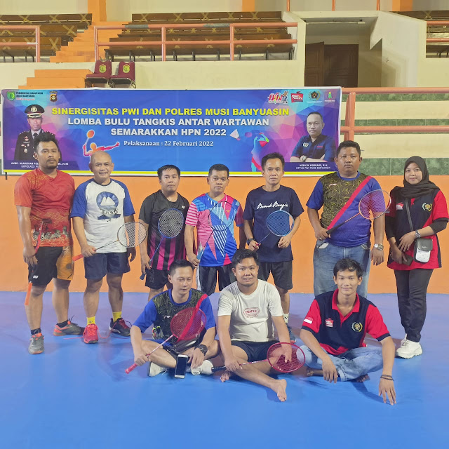 DPC AWDI MUBA Juara 1 bulu tangkis putra pada HPN dan HUT PWI k-76