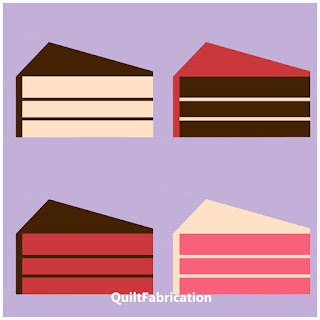 four cakes in a quilt block
