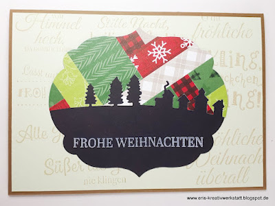 Weihnachtskarten mit Designerpapier Patchwork-Technik Stampin' Up! www.eris-kreativwerkstatt.blogspot.de