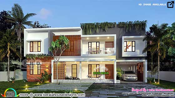 Flat roof style contemporary house design