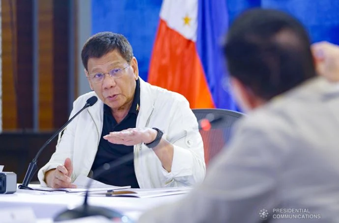 President Rodrigo Duterte presides over a meeting