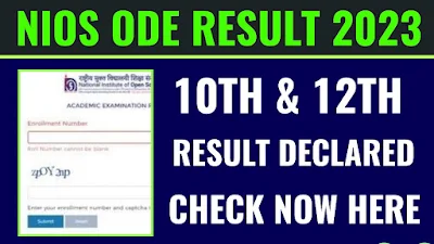 Nios 10th ode result 2023 check now