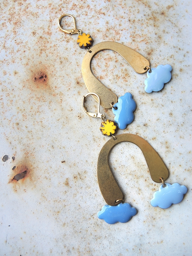 DIY oorbellen/earrings "na regen komt zonneschijn'