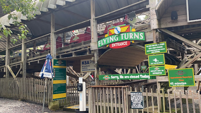 Flying Turns Wooden Bobsled Roller Coaster Entrance Knoebels