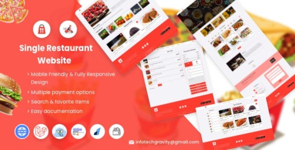 Single Restaurant v3.0 – Site Laravel e script do painel de administração