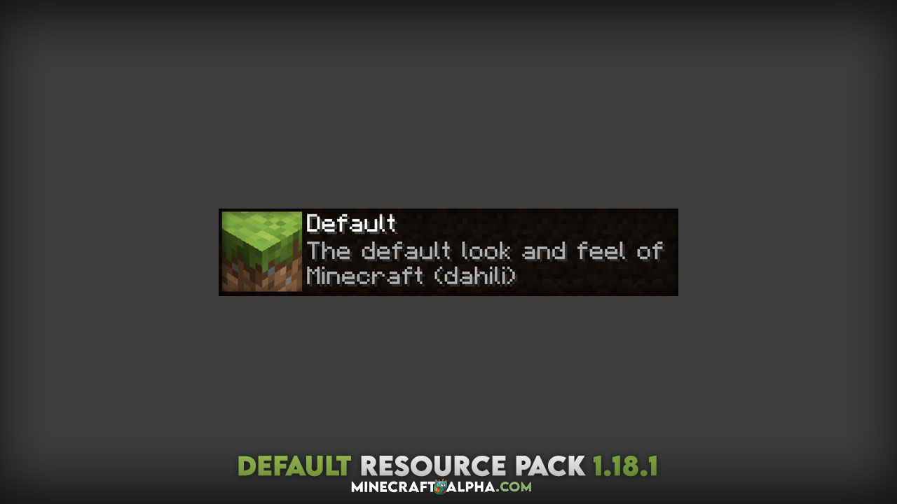 Default Resource Pack 1.18.1 (Original Texture Pack File For Vanilla Minecraft)