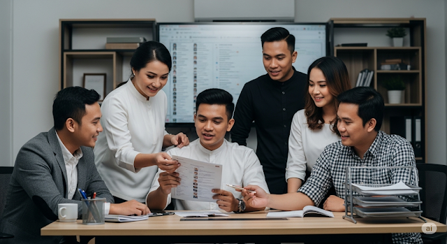 Tim sales sedang identifikasi prospek berkualitas