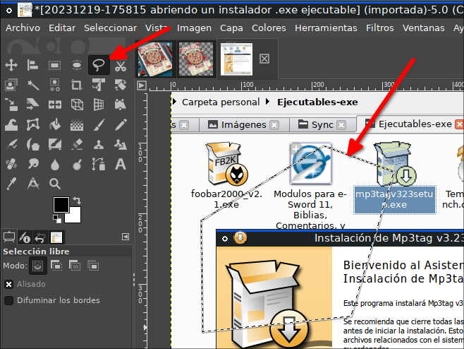 Gimp se cuelga al usar la herramienta de seleccion libre (estando instalado y corriendo copyq)