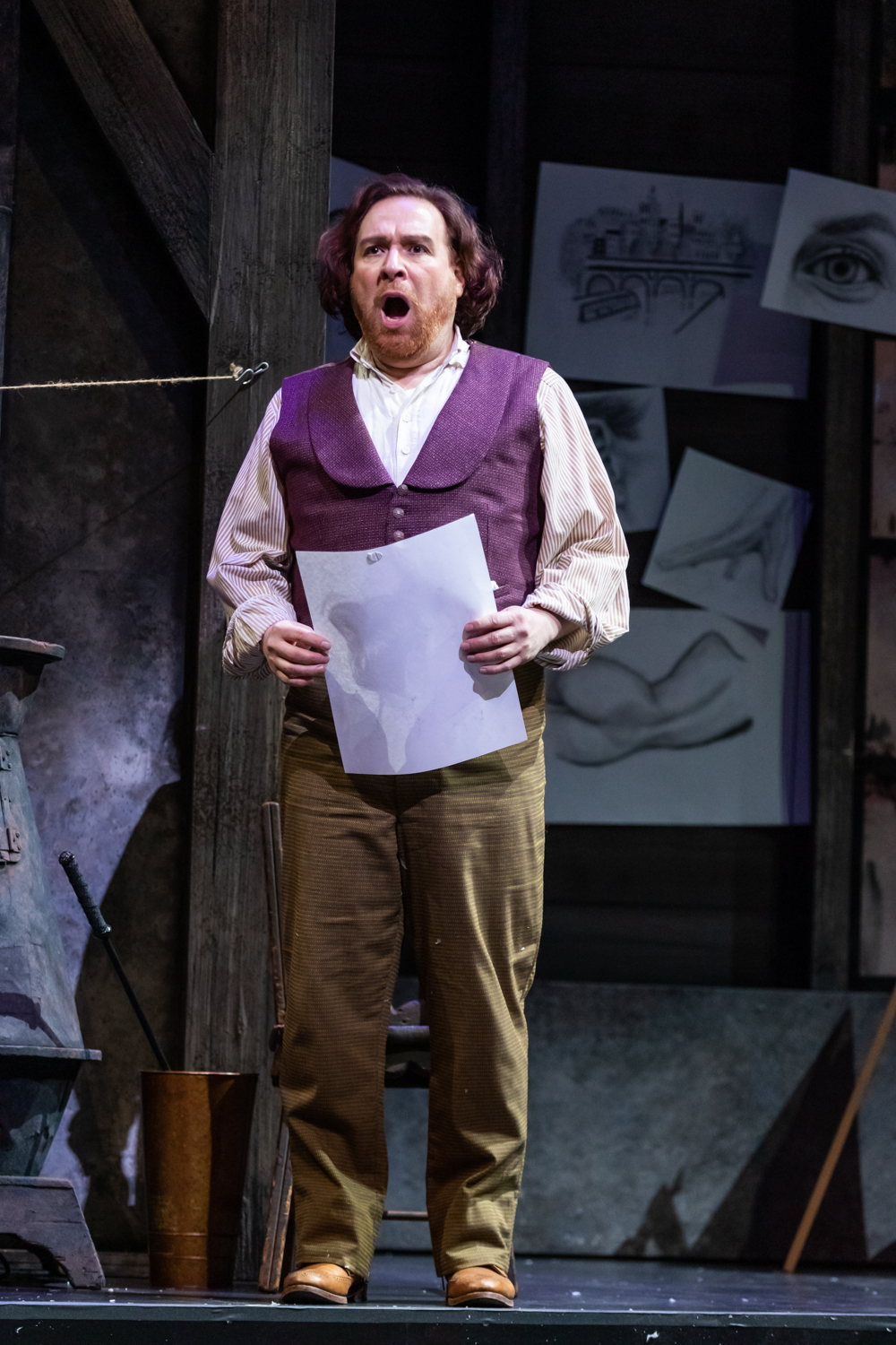 IN REVIEW: baritone LEVI HERNANDEZ as Marcello in North Carolina Opera's January 2022 production of Giacomo Puccini's LA BOHÈME [Photograph © by Eric Waters Photography]
