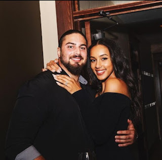 Frankie Shebby with her boyfriend David Bakhtiari showing engagement ring