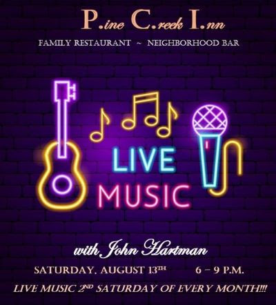 8-13 Live Music with John Hartman at Pine Creek Inn, Galeton