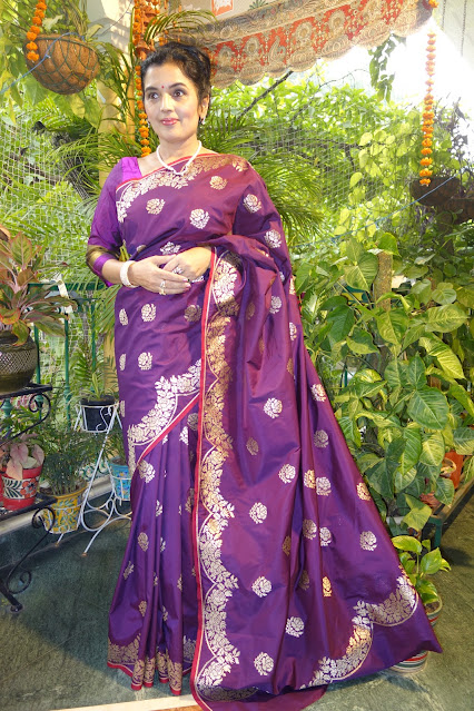 Ektara silk saree with scallop border