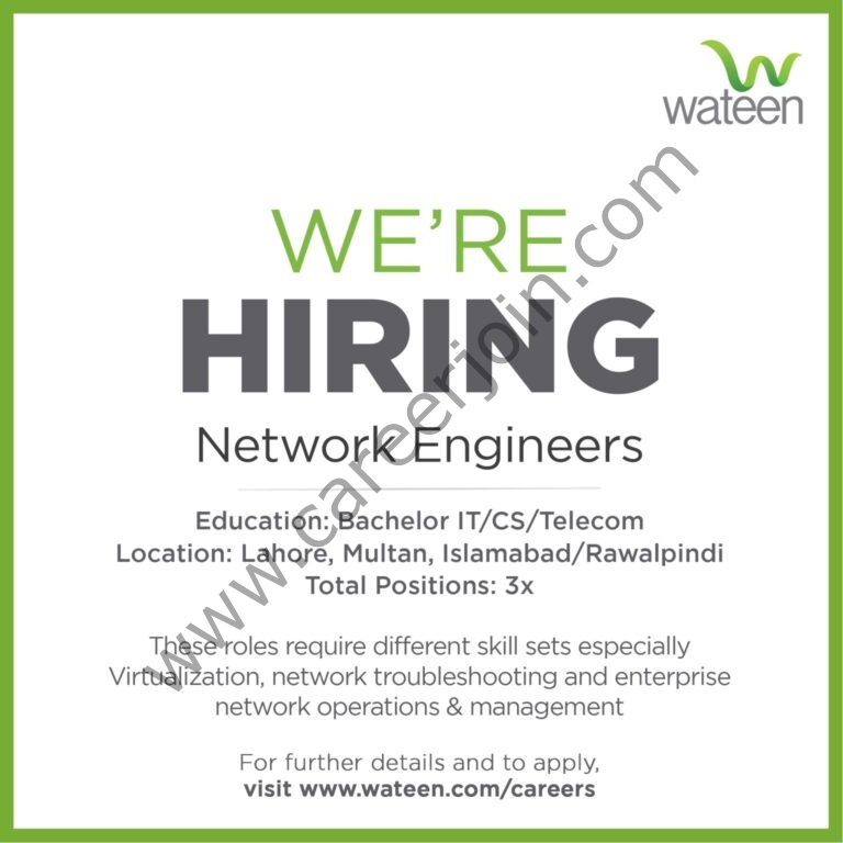 Wateen Telecom Jobs Network Engineers