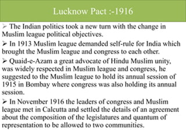Lucknow Pact 1916