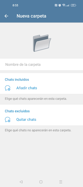 Crear carpetas en Telegram