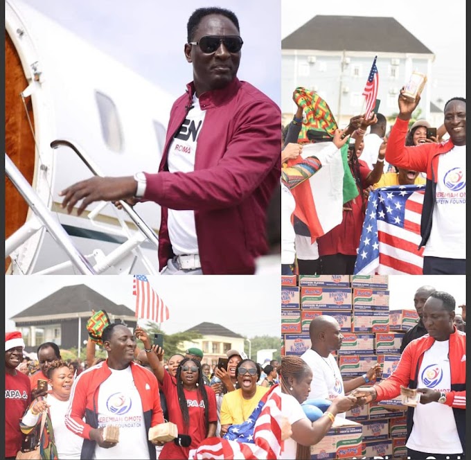 Christmas: Nigerian hails Billionaire Prophet Jeremiah Fufeyin as he dished out N85million Naira and trucks of Noddles for Christmas (Watch Video)