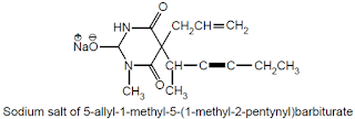 Chemical structure of methohexital sodium