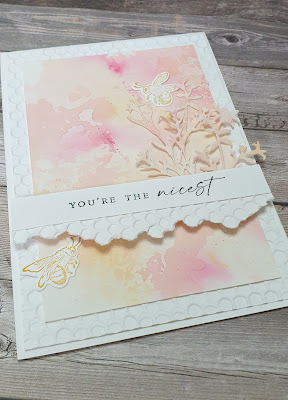 Honeybee Bloom dies Stampin up hive embossing background