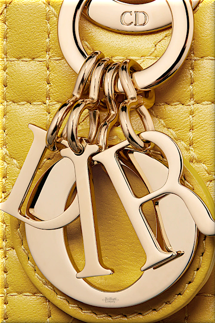 ♦Lady Dior mustard yellow cannage lambskin micro top handle bag detail #dior #bag #yellow #brilliantluxury